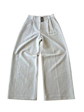 Express High Waisted Relaxed Trouser Pants Pleated Wide Leg Womens 0 Gray NWT